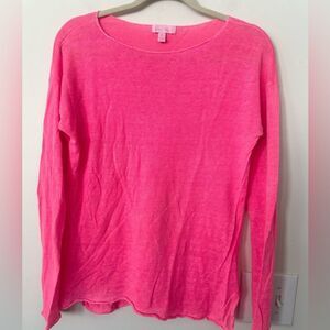 Lilly Pulitzer Hot Pink Linen Sweater M